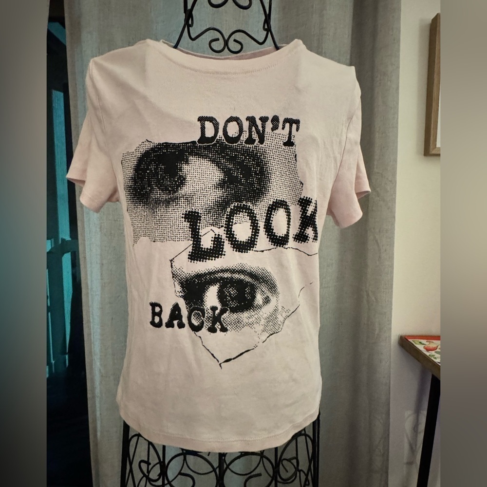 H&M Pink Graphic Tee - Don't Look Back